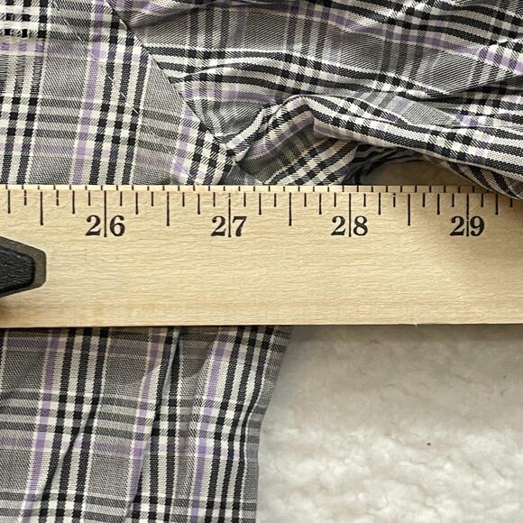 Peter Millar Shirt Mens 2XL Gray Plaid Crown Button Down Cotton Classic Pocket - Picture 6 of 8